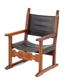 Spanish Style Walnut Armchair