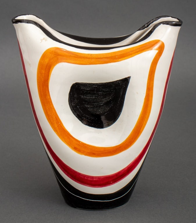 Aldo Londi Attr. Italian Striped Art Pottery Vase (1 of 9)