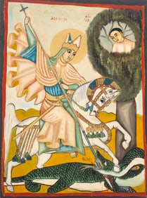 Ethiopian St. George Slaying the Dragon Icon