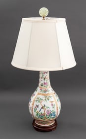 Chinese Famille Rose Porcelain Vase as Lamp