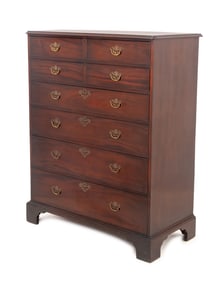 George III Style Mahogany Tall Chest of Drawers