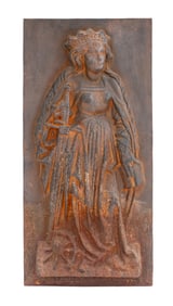 Austrian Cast Iron Sculpture of Saint Barbara