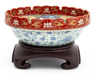 Chinese Imari Porcelain Bowl on Stand