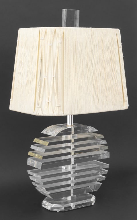 George Bullio Stacked Lucite Table Lamp (1 of 8)