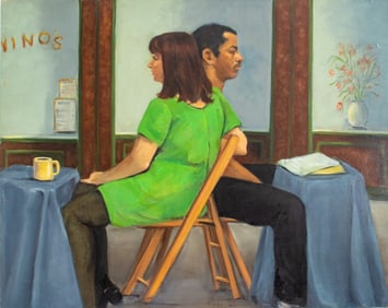 Penny Purpura Restaurant Scene Oil Painting