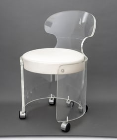 Philippe Starck Style Lucite Vanity Chair