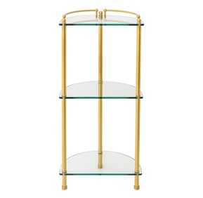 Modern Brass and Glass Three Tier Etagere