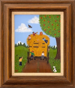 Merry Kohn "Hayride" Acrylic on Canvas Board
