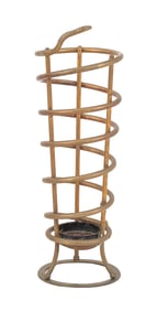 Brass Coiled Snake Form Umbrella Stand