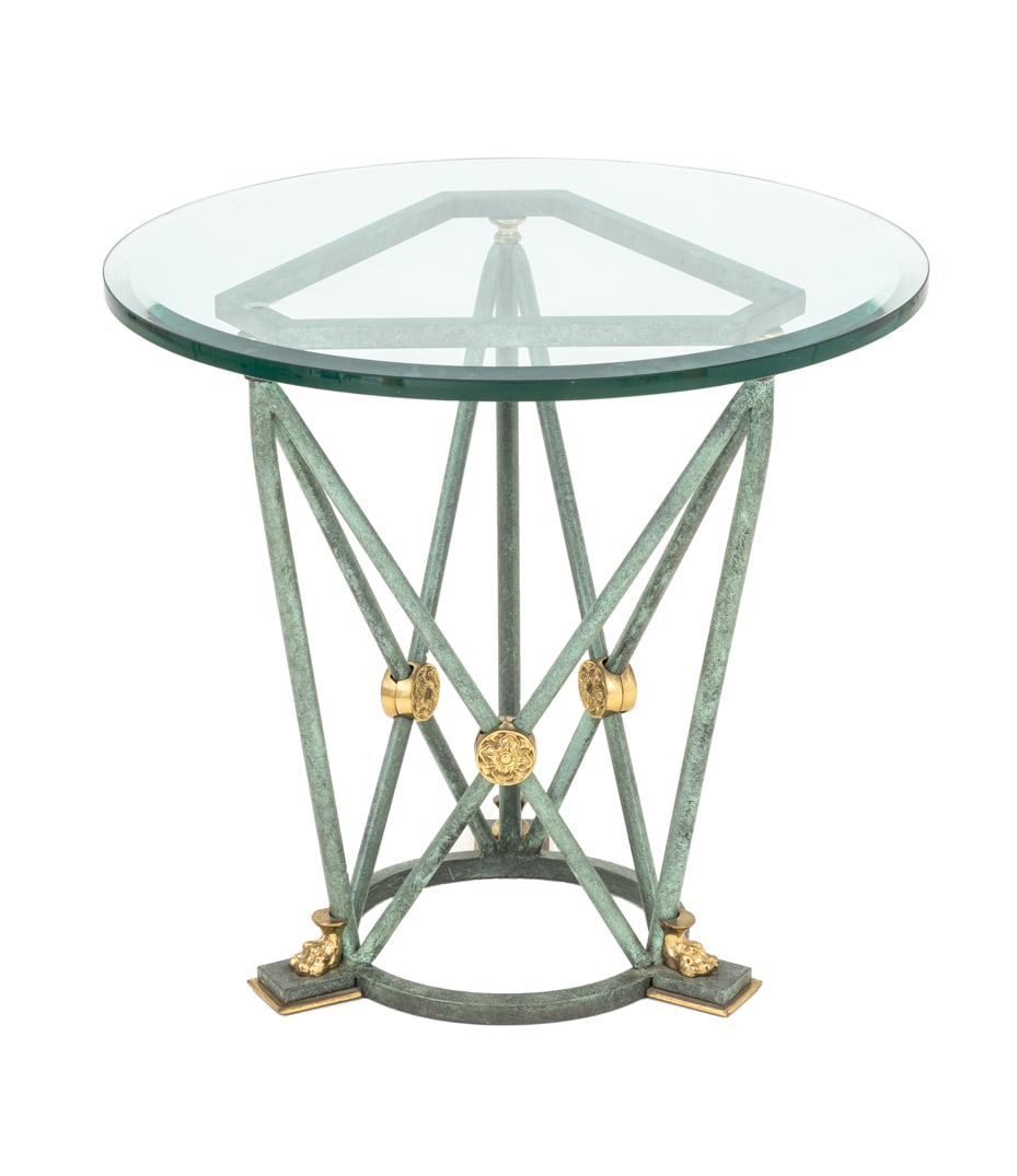Empire Style Patinated & Gilt Metal Lamp Table (1 of 5)