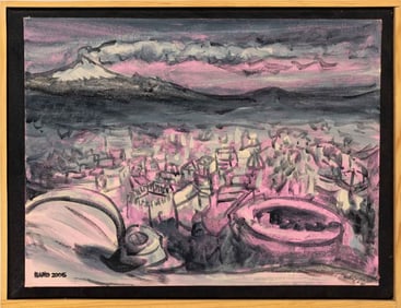 Archie Rand "Paterno (Mt. Etna)" Acrylic on Canvas