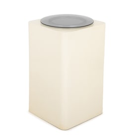 Modern Industrial White Patinated Metal Pedestal