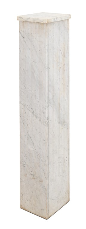 Carrara Marble Fluted Column Pedestal (1 of 4)