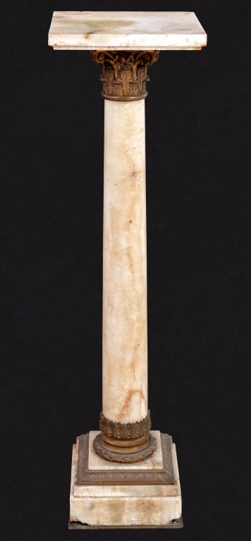 French Gilt Metal Mounted Alabaster Pedestal (1 of 4)