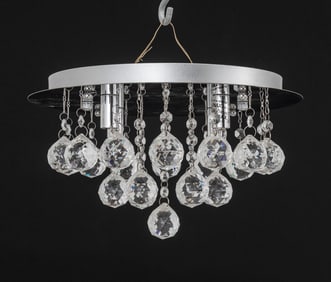 Quoizel Chrome and Crystal 4-Light Chandelier