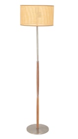 Penta Cherrywood and Woven Straw Floor Lamp