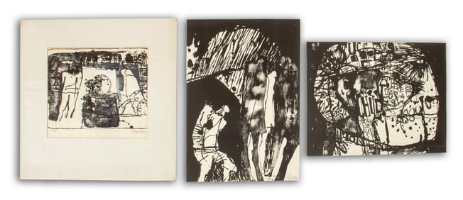 Elfi Schuselka Abstract Composition Lithographs, 3