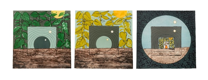 Elfi Schuselka Landscape Scene Screenprints, 3