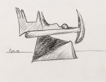 Seymour Lipton "Catafalque" Sculpture Study Sketch