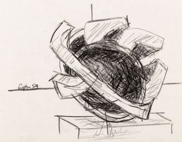 Seymour Lipton Sculpture Study Sketch, 1983
