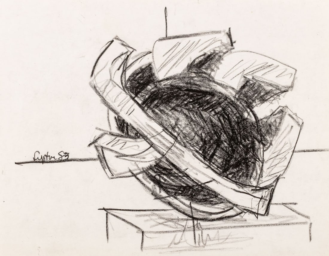 Seymour Lipton Sculpture Study Sketch, 1983 (1 of 5)