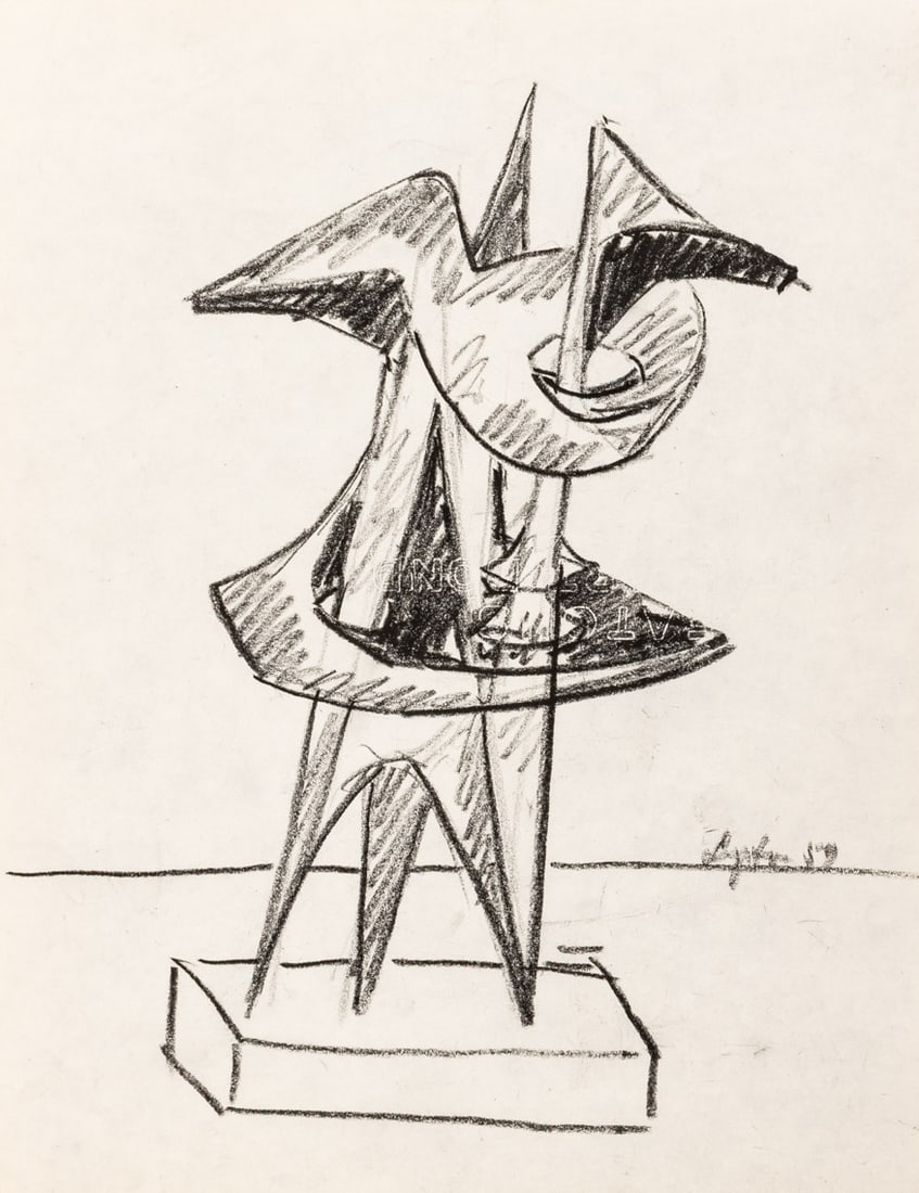 Seymour Lipton Sculpture Study Sketch, 1959 (1 of 6)