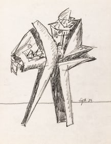 Seymour Lipton Sculpture Study Sketch, 1959