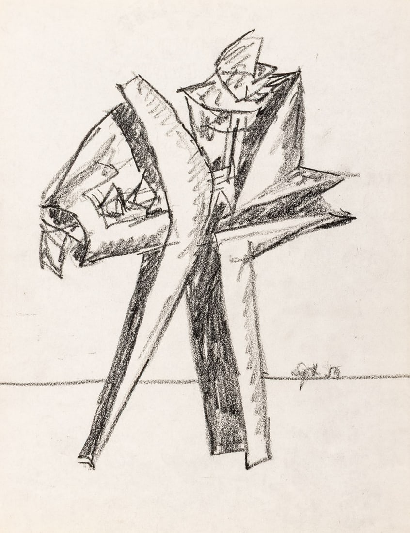 Seymour Lipton Sculpture Study Sketch, 1959 (1 of 6)