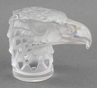 Lalique France Frosted Crystal Eagle Head