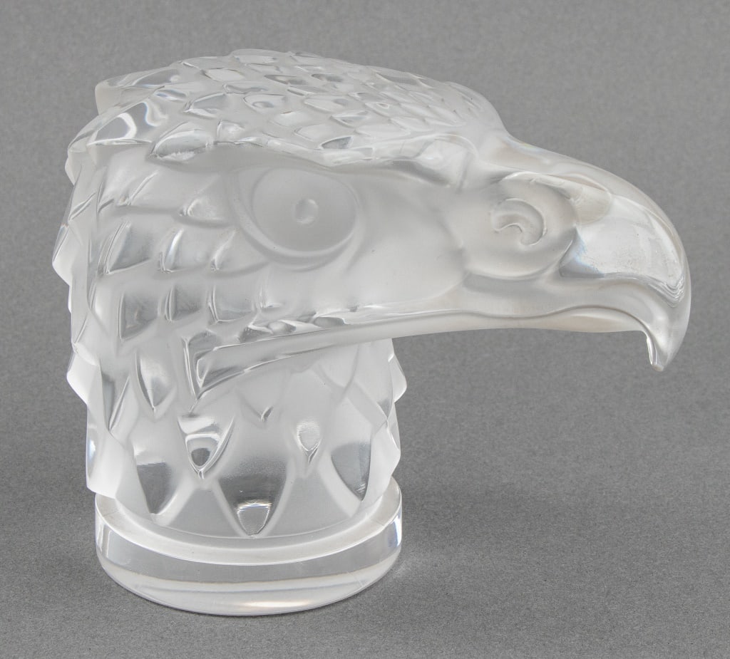 Lalique France Frosted Crystal Eagle Head (1 of 6)