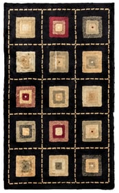 Modern Silk-Blend Geometric Rug, 3' 6" x 2' 1"
