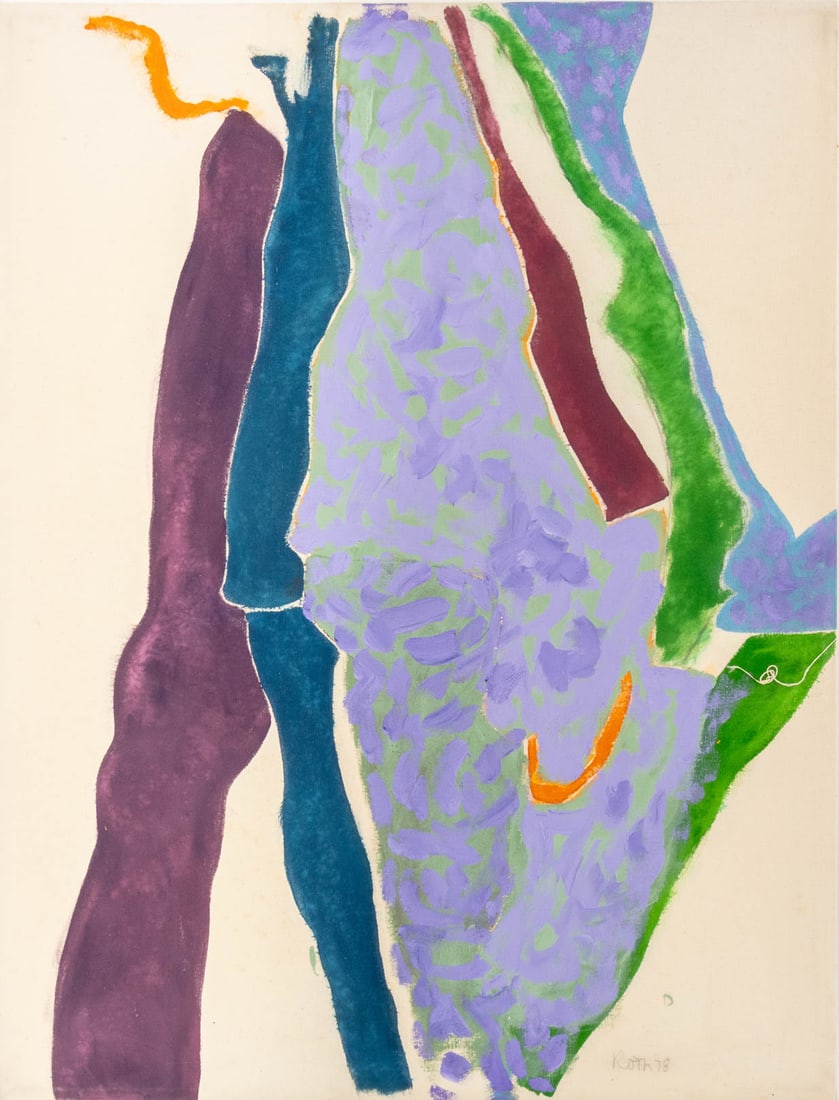 Jack Roth Untitled Acrylic on Canvas, 1978: Jack Roth (American, 1927-2004), Untitled, Acrylic on Canvas, 1978, signed and dated "Roth 78" lower right, marked "2993" to edge, signed, dated, marked "JR -411-78", and with two "Jack Roth Estate" s