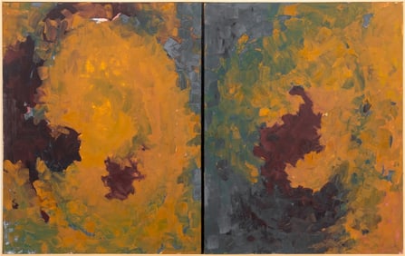 Robert O'Meara Abstract Composition Diptych Oil