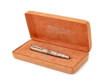 Omas Triratna Sterling Silver & Ruby Fountain Pen