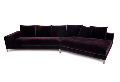 Rodolfo Dordoni Mohair Upholstered Sectional Sofa
