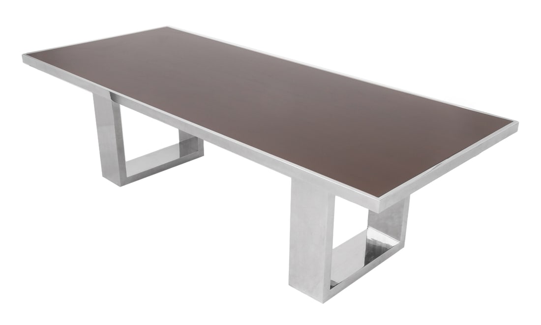 Gabriella Crespi Style Chrome Dining Table