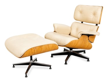 Eames Style Bentwood Lounge Chair and Ottoman