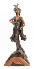 Erte "Peace" Patinated Bronze Sculpture, 1984