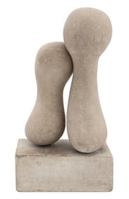 Signed Modern Abstract Stone Sculpture, 1967