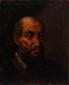 Continental School Portrait of a Man Oil, 18th C.