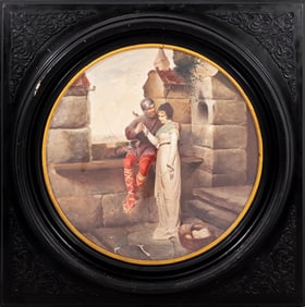 E. La Fontaine Painted Porcelain Charger