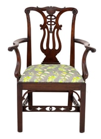 George III Mahogany Open Armchair