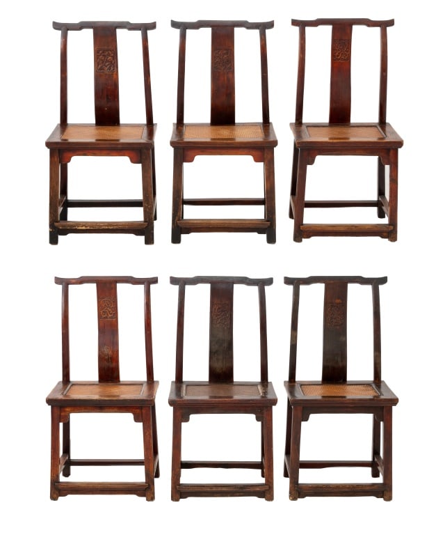 Chinese Hardwood Yokeback Side Chairs, 6 (1 of 12)