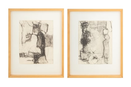 Robert O'Meara Abstract Composition Charcoals, 2