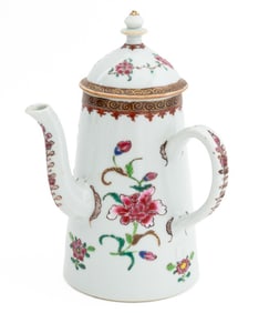 Chinese Export Porcelain Covered Chocolate Pot