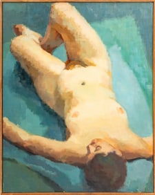 Edwin Brent Reclining Female Nude Oil on Canvas
