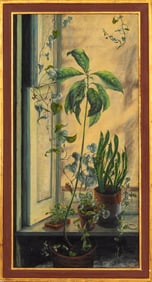 Charles Blum Windowsill Garden Oil on Panel, 1966