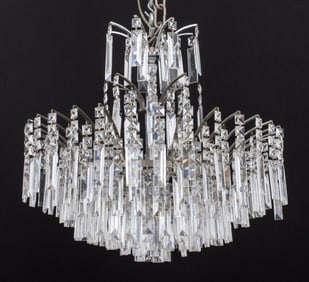 Art Deco Style Cut-Crystal Circular Chandelier