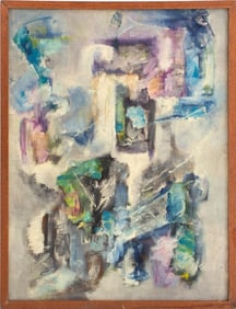 Jean Hebbeln Abstract Composition Oil on Masonite