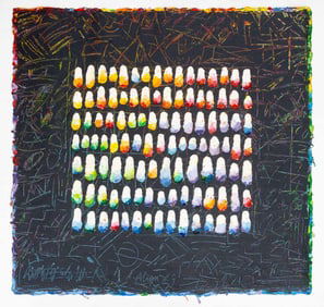 Elfi Schuselka "Align #9" Acrylic on Tarlatan